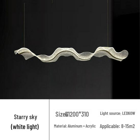 Wave Ribbon Minimalist Chandelier - Luxury Designer Light for Modern Hotel Bars and Restaurants
