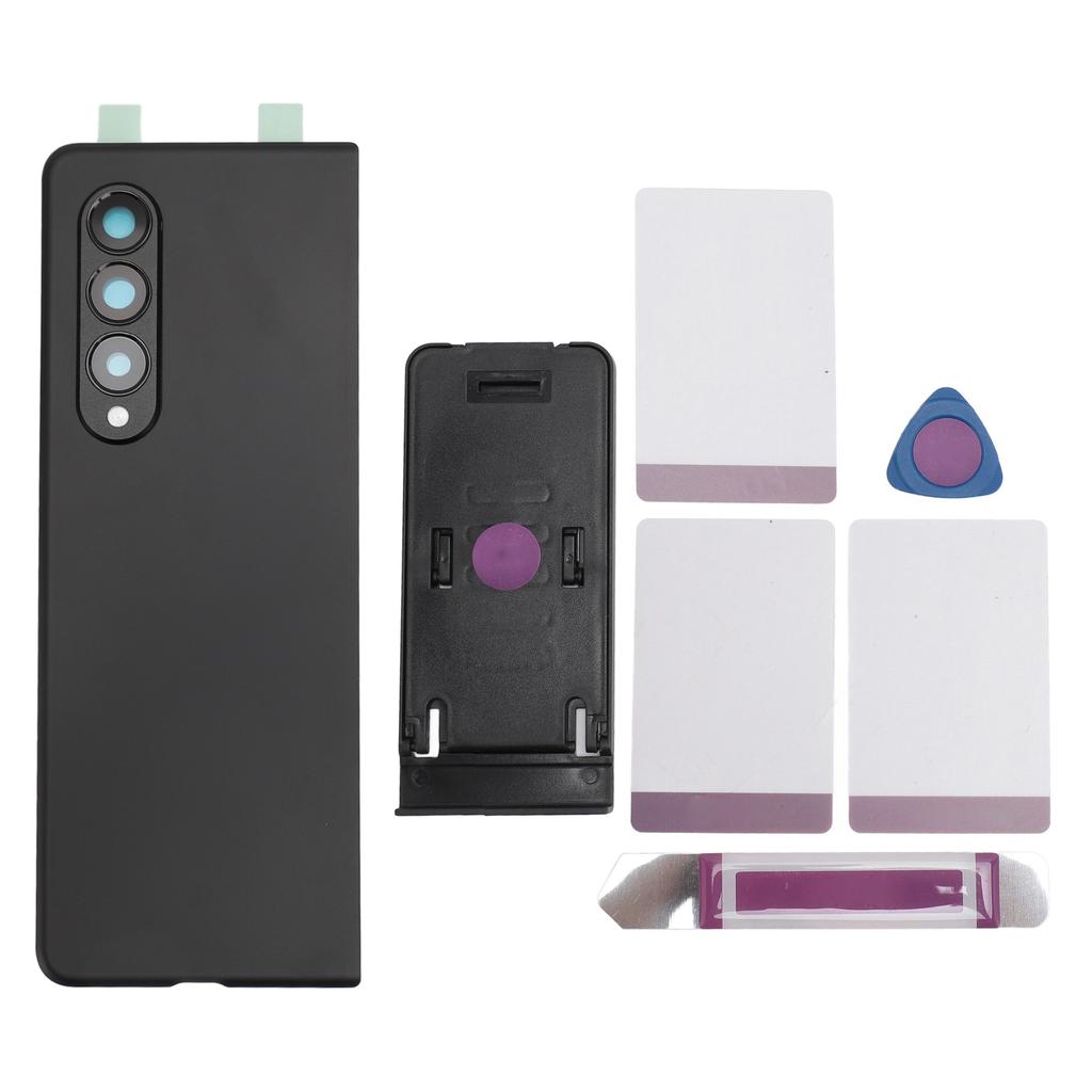 Back Glass Cover Replacement with Pre Installed Camera Lens and Repair Kit for Galaxy Z Fold 3 5G F926 Black
