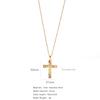 Micro-inlaid Zircon Pendant Copper Electroplated Cross Necklace Women's Titanium Steel Collarbone Chain Jewelry