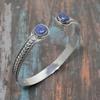 Lapis Lazuli Gemstone Handmade Jewelry 925 Sterling Silver Bangle For Women