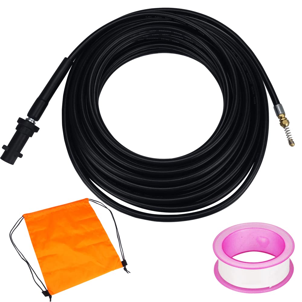 

Compatible Kärcher K Series Pipe Cleaning Hose with Fixing Tape for Cleaning Pipes, Drains, and Outdoor Use (15m)