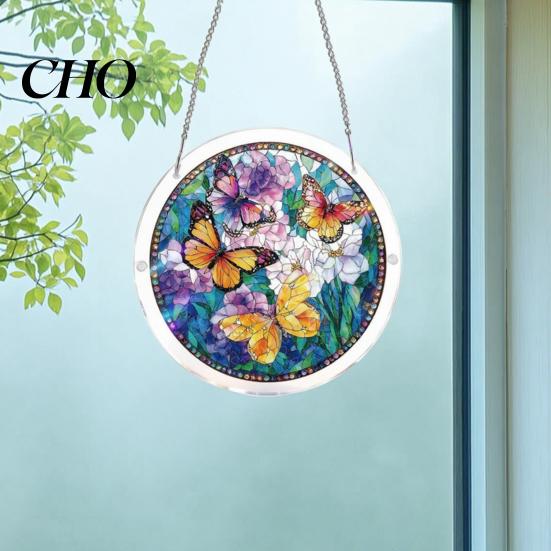 Puzzle For Adults Acrylic Jigsaw Suncatcher Colorful Cats Butterflies Flowers Window Hanging Ornament Stained Glass Style DIY Sun Catcher Kit