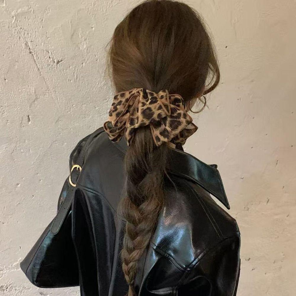 Słodkie Kwiatowe Gumki do Włosów Tkanina Kratka Spinka do Włosów Modny Niebieski Kratka Pierścień do Włosów Kobiety