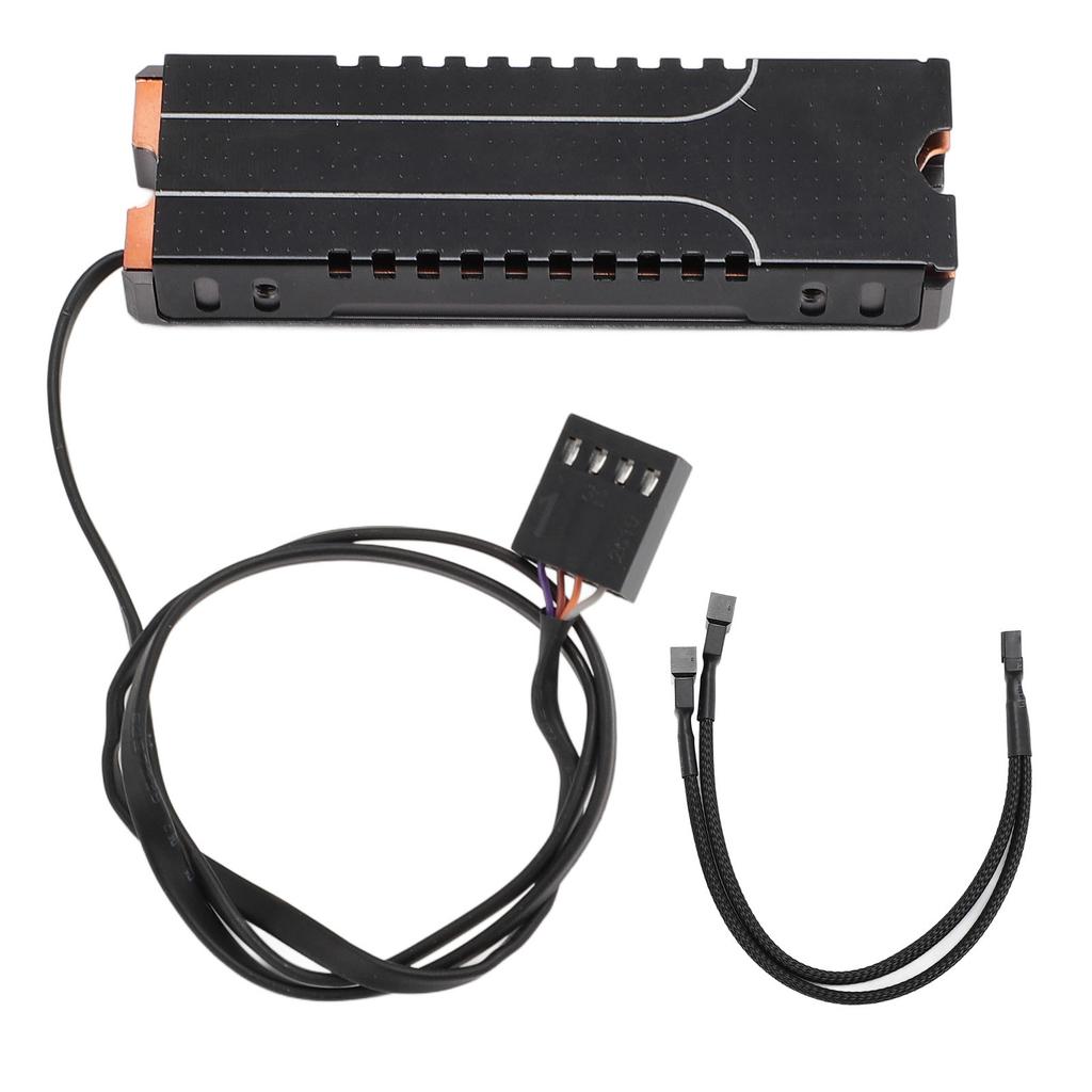 M.2 2280 SSD Heatsink with PWM Cooling Fan Aluminum Alloy Copper M.2 2280 SSD Cooler for Gaming PC