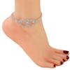 Trendy Double Heart Rhinestone Anklet Bracelet: Versatile, Shiny Beach Jewelry