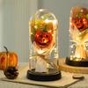 Pumpkin Dome Light LED Clear Cloche Pumpkin Night Light for Halloween Home