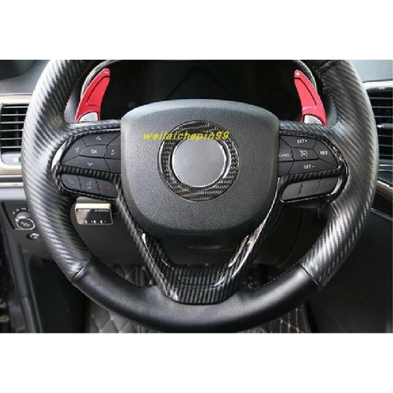 Carbon fiber Car Interior Steering wheel cover For Jeep Grand Cherokee 2014-19<