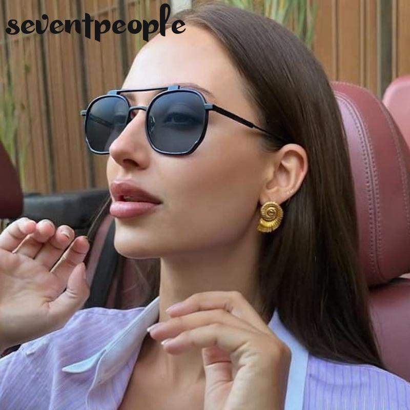Vintage Steampunk Square Sunglasses Women Men Luxury Brand Classic Small Metal Frame Sun Glasses For Ladies Trendy Driving
