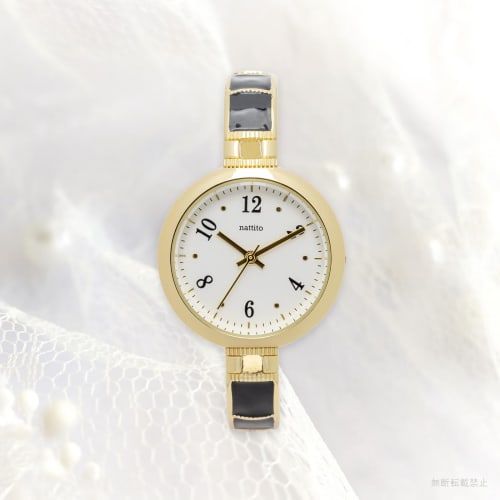 Fieldwork Women's Analog Watch with Metal Strap and Bangle, Epo Color Catery Black, YM123-4