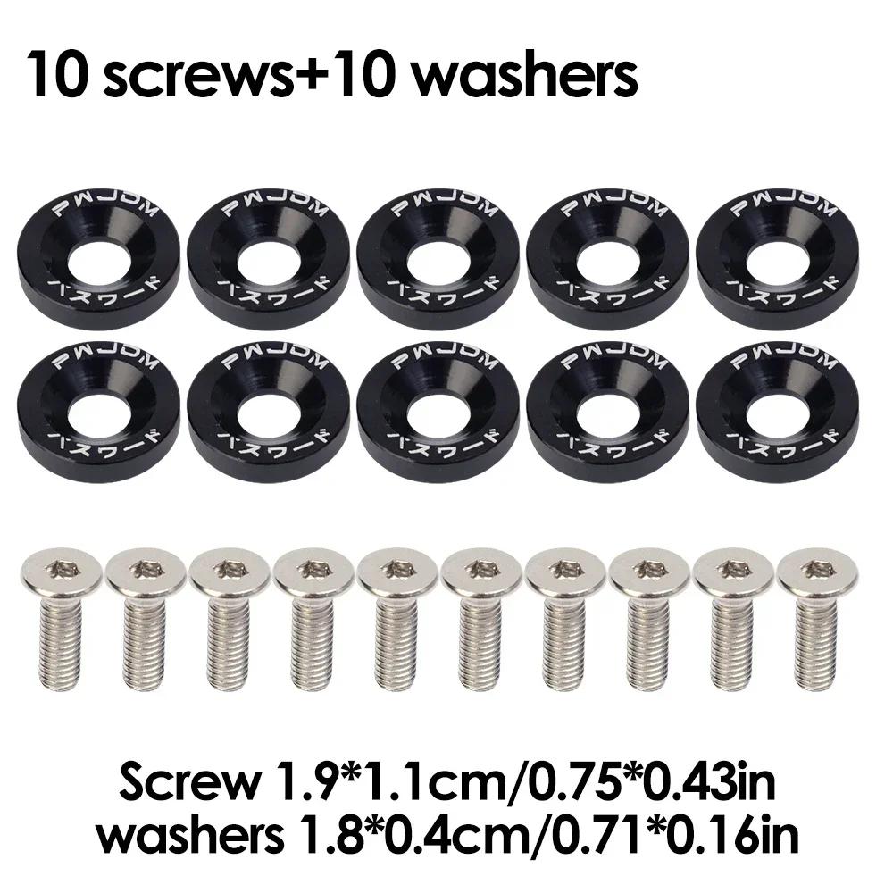 

Car Modification Gasket Screw Fender JDM Fender Washers M6 Bolt Set Bumper Engine Aluminum Concave Screws Hex Fastener for Honda