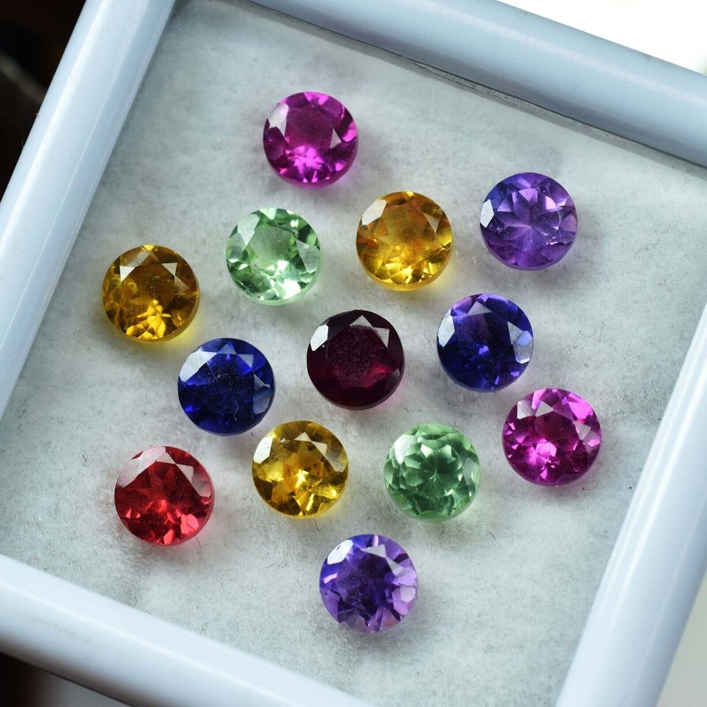 16 Pcs Natural Mix Color Sapphire 4x4 MM Round Lot Loose Gemstone