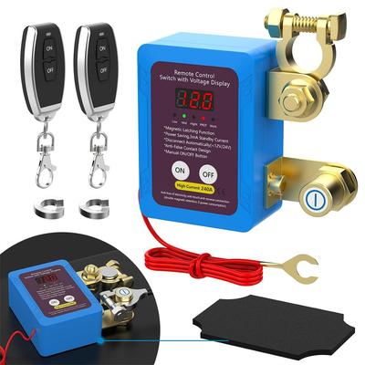 Car Remote Battery Disconnect Switch 12V 240A Kill Switch LED Voltmeter Display