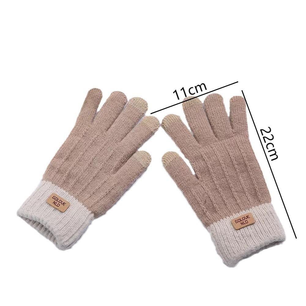 Cold Protection Winter Gloves Touchscreen Women Gloves Vintage Knitted Gloves  Outdoor Riding