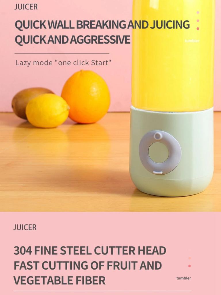 500ML Sechs-messer Elektrische Entsafter Smoothie Mixer Tasse Mini Tragbare USB Mixer Drahtlose Presse Entsafter Lade Hand entsafter