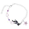 Y2K Style Pearls Black Cats Star Charm Adjustable Chain Bracelet Pearls Charm Wristband For Women Girls Trendy Jewelry Gift
