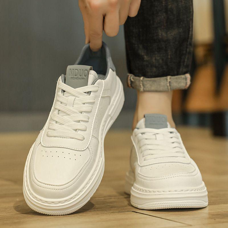 Little White Men'S Shoes Breathable Trend Versatile Men'S Casual Leather Shoes Men'S White Shoes Sports Board Shoes