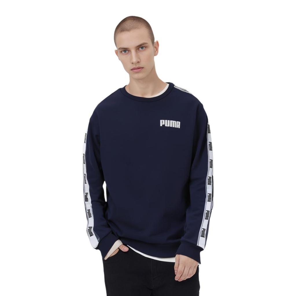 PUMA Sweatshirts Men's Tweed Blue Crew Neck Moderate Regular 848722-06