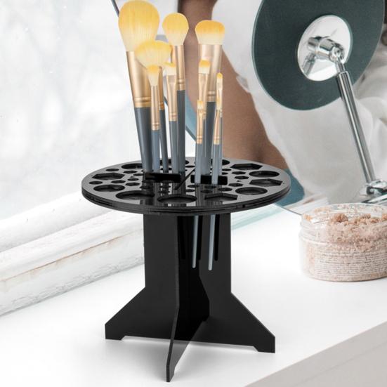 

Полка для кистей для макияжа Легко устанавливается Удобный прочный держатель для хранения кистей для макияжа для домашних путешествий