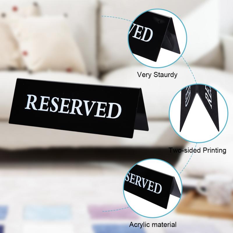 6pcs Acrylic Table Sign Waterproof Inverted V Triangle Table Seat Reminder Sign For Hotel Restaurant