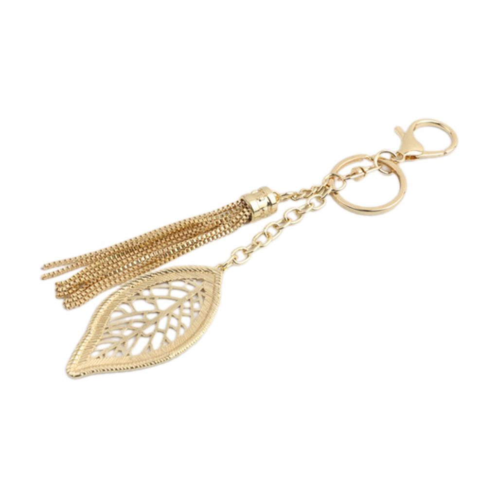 Exquisite Plant Leaves Bag Keychain Pendant Fashionable Car Keychain for Women Girls