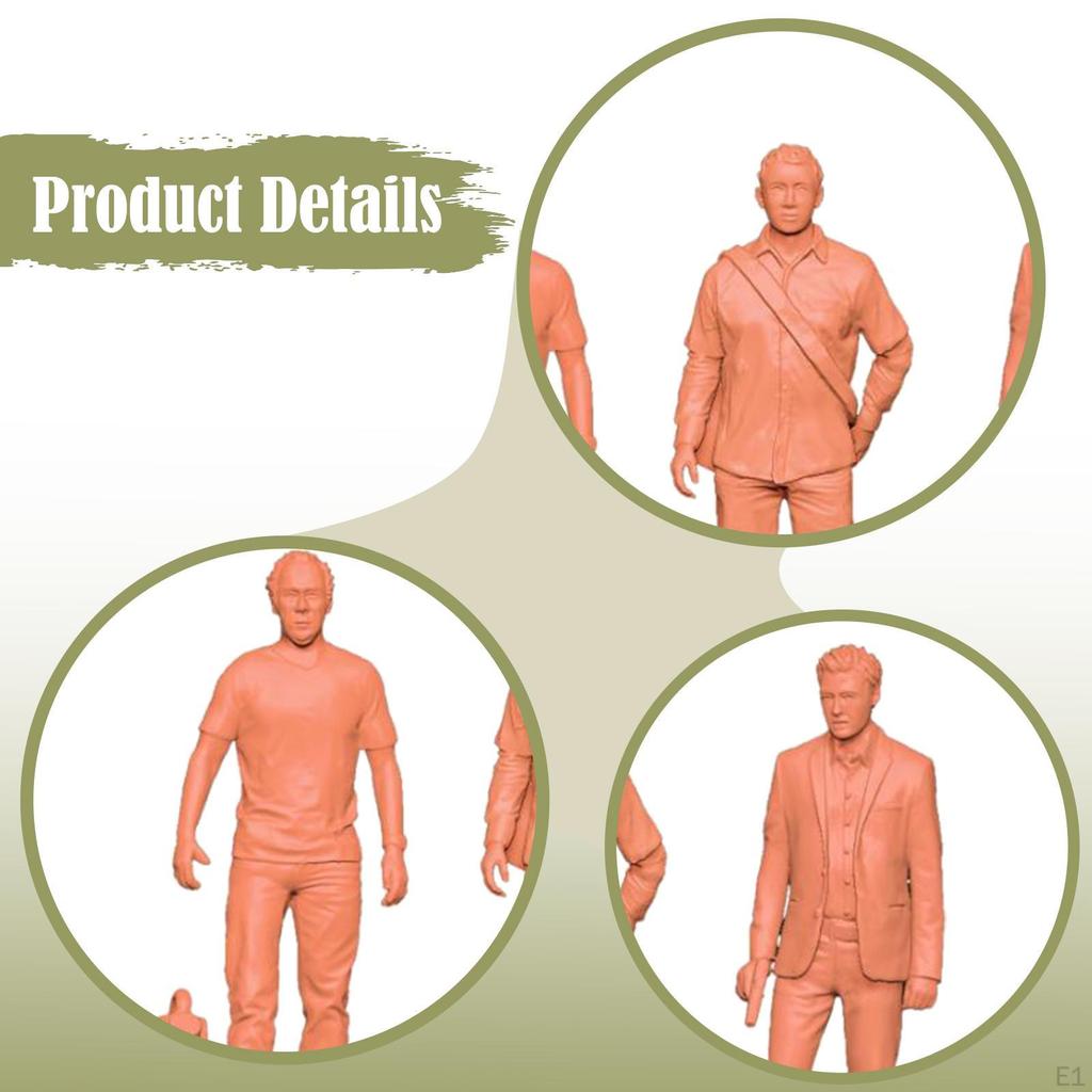 3 Pieces Miniature Architectural Figure DIY Crafts Tiny People Model for Sand Table, Scene