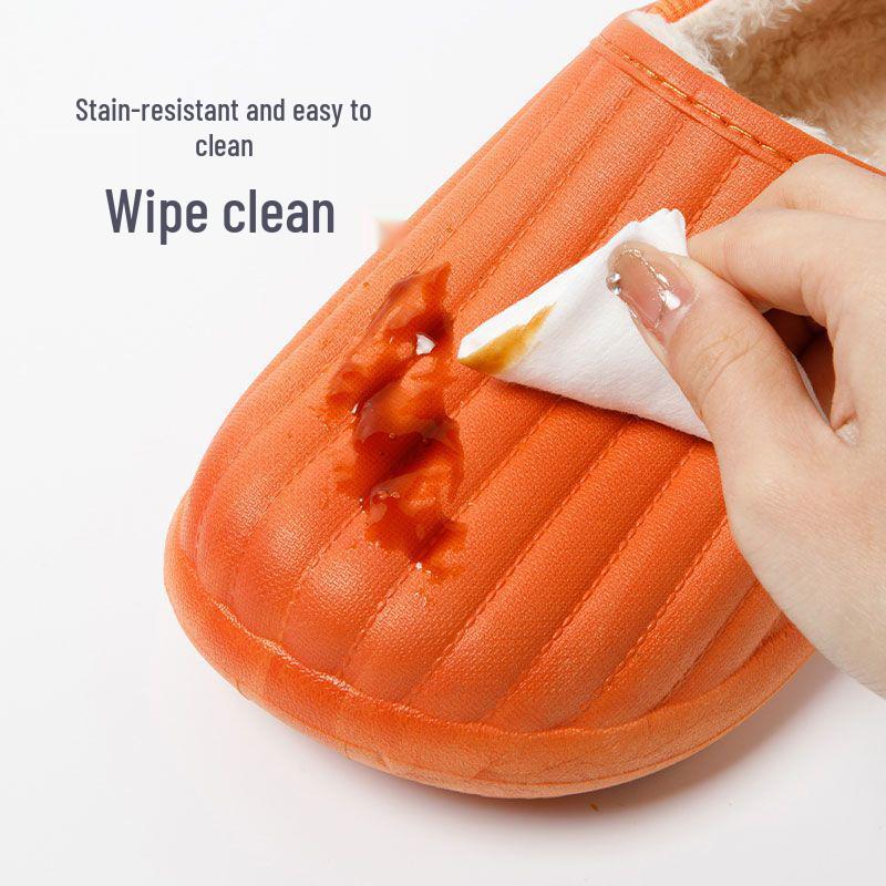 Men & Women's Waterproof Winter Cotton Slippers: Non-Slip, Plush, Velvet-Lined for Indoor & Outdoor Use