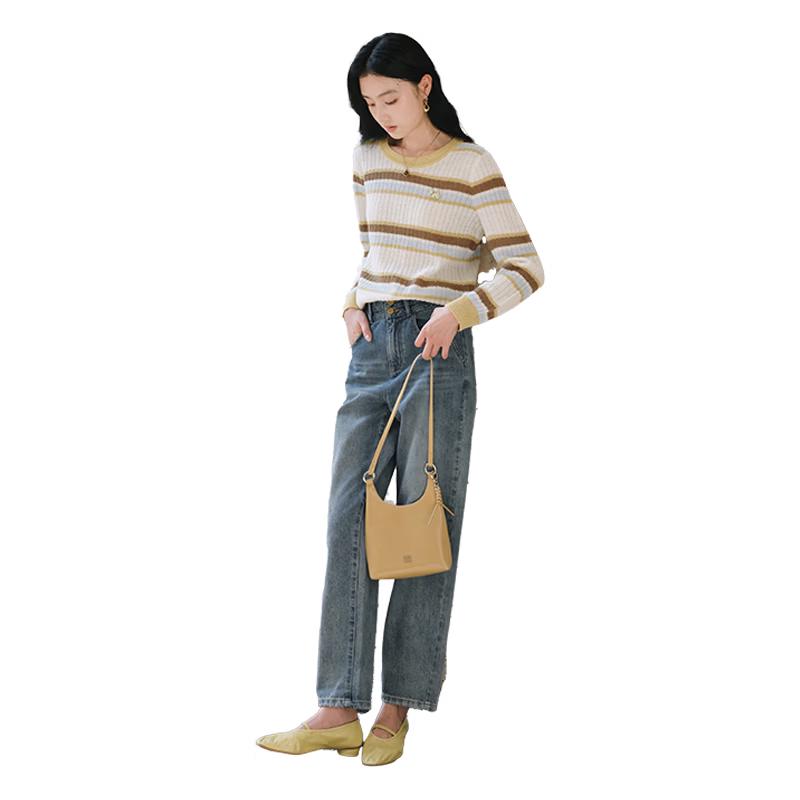 Xiangying Women s High-Waisted Tapered Jeans S