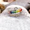 Yousheng Women Ring Rotatable Adjustable Opening Design Geometric Electroplating Anti Stress Gifts Colorful Rainbow Beads Anxiety Spinner Ring Jewelry