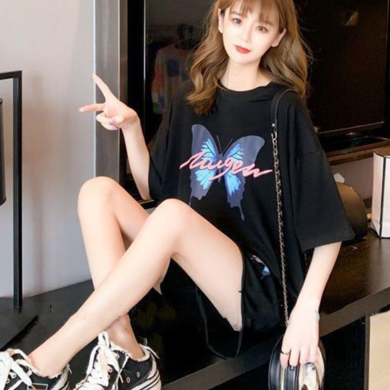 Casual Butterfly Print Short Sleeve Women's Set Loose Shorts Two-Piece Fashion Summer Wear Comfortable Versatile Outfit