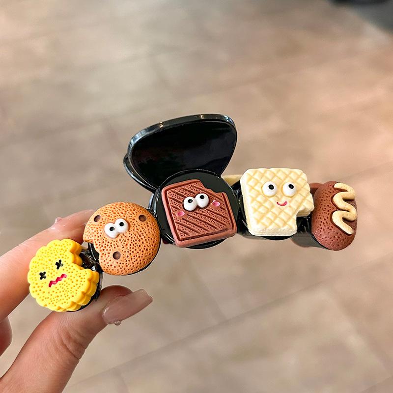 10/11cm Large Hair Claw For Women Lovely Cartoon Bear Cat Element Shark Hair Gripper Summer Outdoor Plastic Geometric Hair Clip