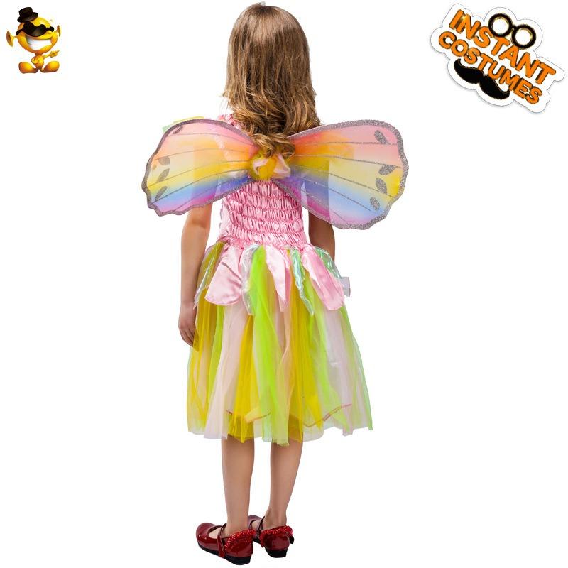 Halloween Carnival Party Costumes Masquerade Ball Costumes Stage Show Costumes Little Girls Colored Fairy Dresses