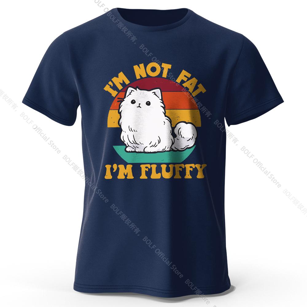 Men's I Am Not Fat I Am Fluffy Printed T-Shirt 100% Cotton Oversized Humor Graphic Tees for Women Summer Tops Kawaii Streetwear