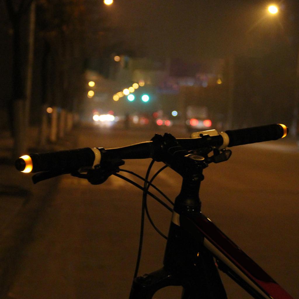 Luce Manubrio Bicicletta Luce di Sicurezza Manopola Manubrio Luce Bici a Batteria Ciclismo LED Tappi Manubrio Luce Indicatore