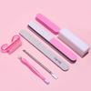 7pc Nail Care & Nail Art Tool Set For Polishing Cleaning Dead Skin Removal 100/180 Grit Double Sided Sanding Block Grinding File
