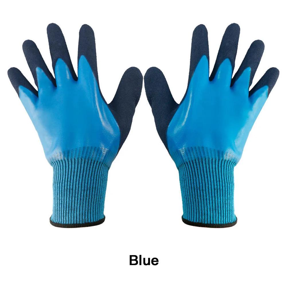 

Beach Hauling Flower Planting Gloves Stabproof Waterproof for Rose Cultivation Weeding Garden Maintenance синий