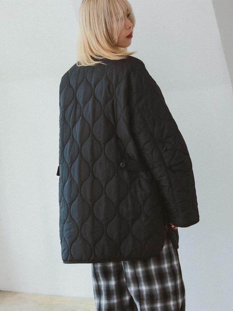 Ray Beams Women's Quilted Collarless Blouson, Black 0