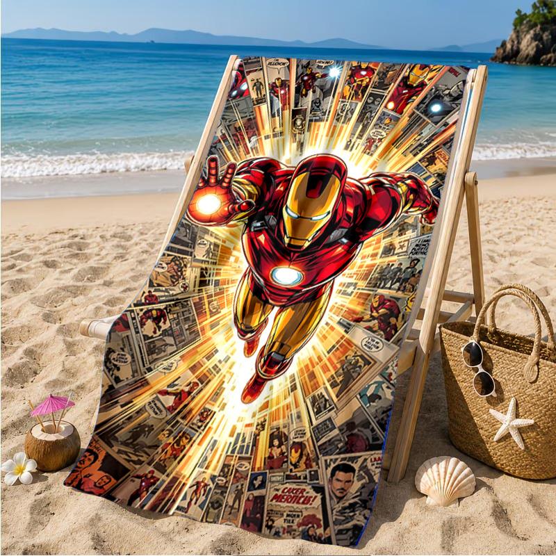 Iron Hero's Rise Beach Towel Microfiber Beach Towel, Lightweight and Quick-Dry, for Summer Travel, Swimming Pool Fan Birthday Gift