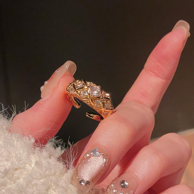 Vintage Medieval Style Flower Zir*****Pen Ring Personality Niche High Sense Exquisite Temperament Accessories