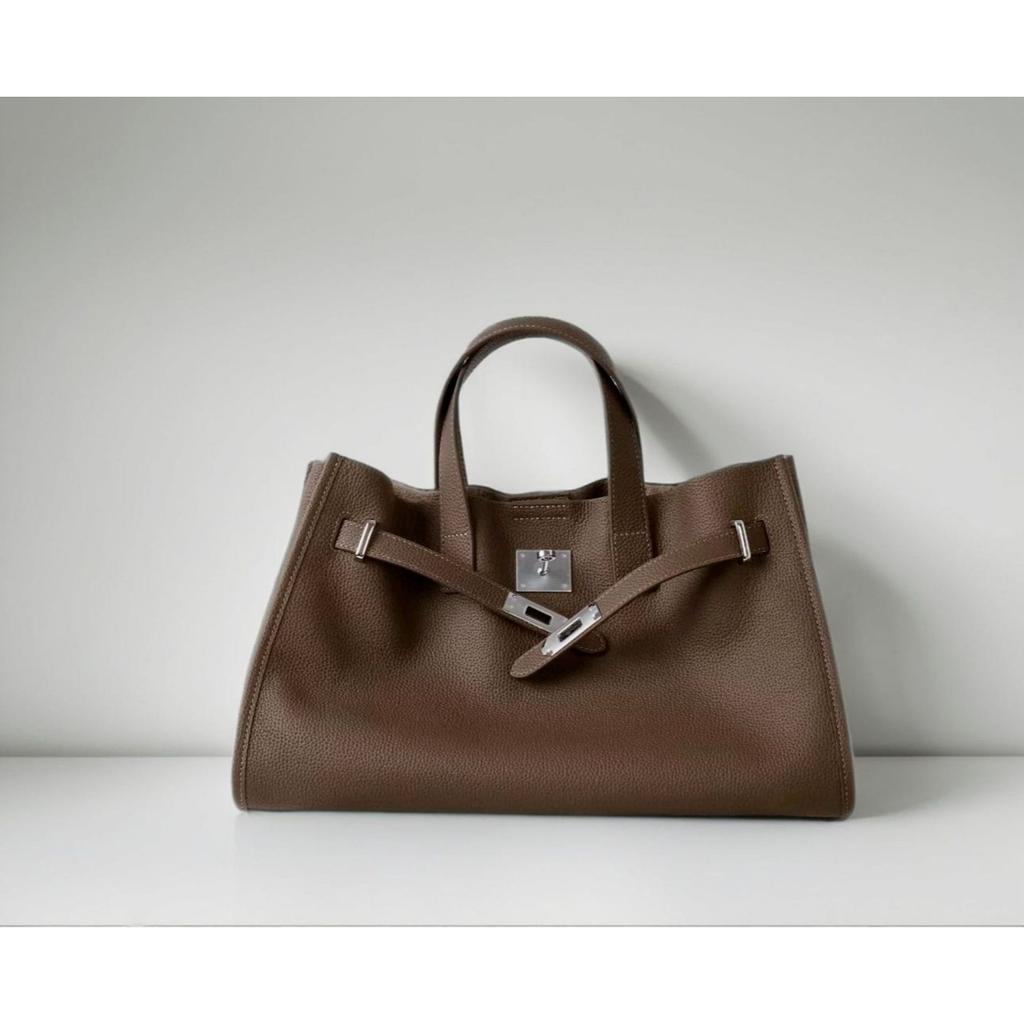 Horizontal Large First-layer TOGO Soft Cowhide Tote Bag Portable Shoulder Bag Women's Medieval Bag Large Capacity