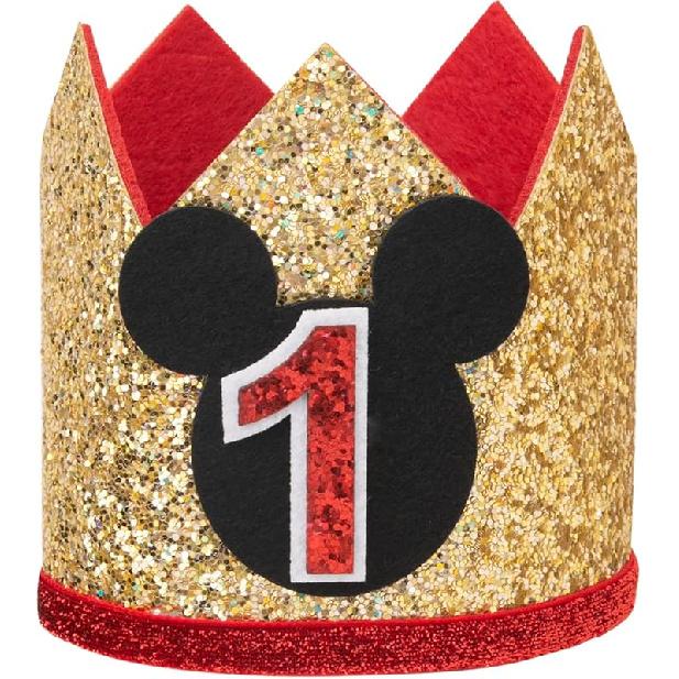 CHuangQi 1st Birthday Party Glitter Hat for Boys & Girls, Wild One Theme Party Crown, Variety of Style and Bigger 1st-1