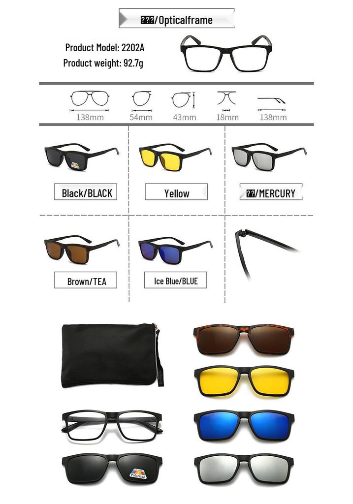 22XX Magnetic Clip-on Polarized Sunglasses for UV Protection and Driving