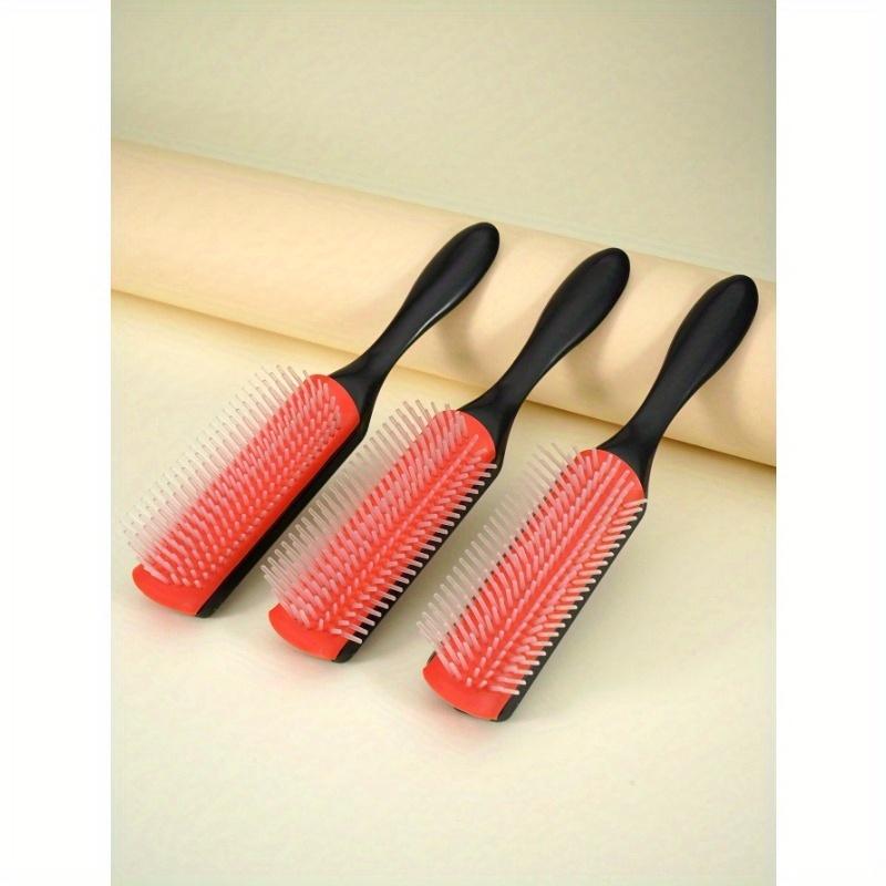 1 Stück Neunreihiger Kamm, Lockenbürste, 9-reihige Stylingbürste zum Stylen, Glätten längerer Haare und Definieren von Locken - Für Frauen und Männer