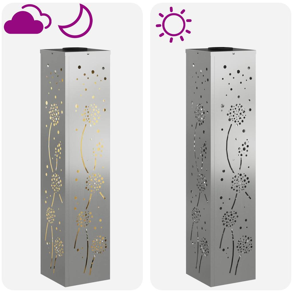 Solar LED Path Light 2 Pcs Rusty Galvanized