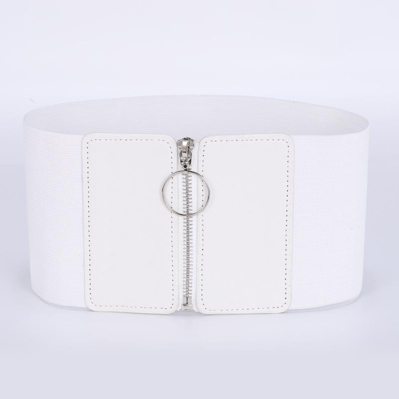 Elastic Belt Women'S Zipper Design Waist Skirt Waist Slim Fit Elastic Wide Waist Seal