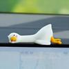 Mini Resin Goose Figurine Funny Resin Small Goose Computer Decor Collectible Cute 3D Craft Sculpture for Office Desk Car Dashboard Home Decor