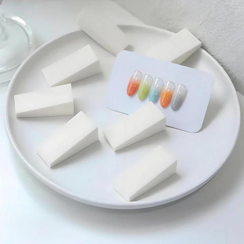 11/11Pcs High Density Nail Gradient Sponge Set White Triangle Press Gel Makeup Sponge Kit for Professional Nail Art DIY Blending