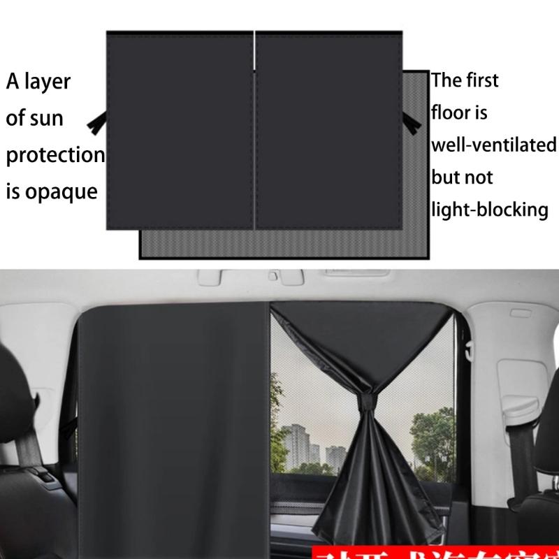 Strong Mesh Car Window Screen with Strong Magnets Breathable Car Side Window Shade Mesh Car Curtain for Automotives