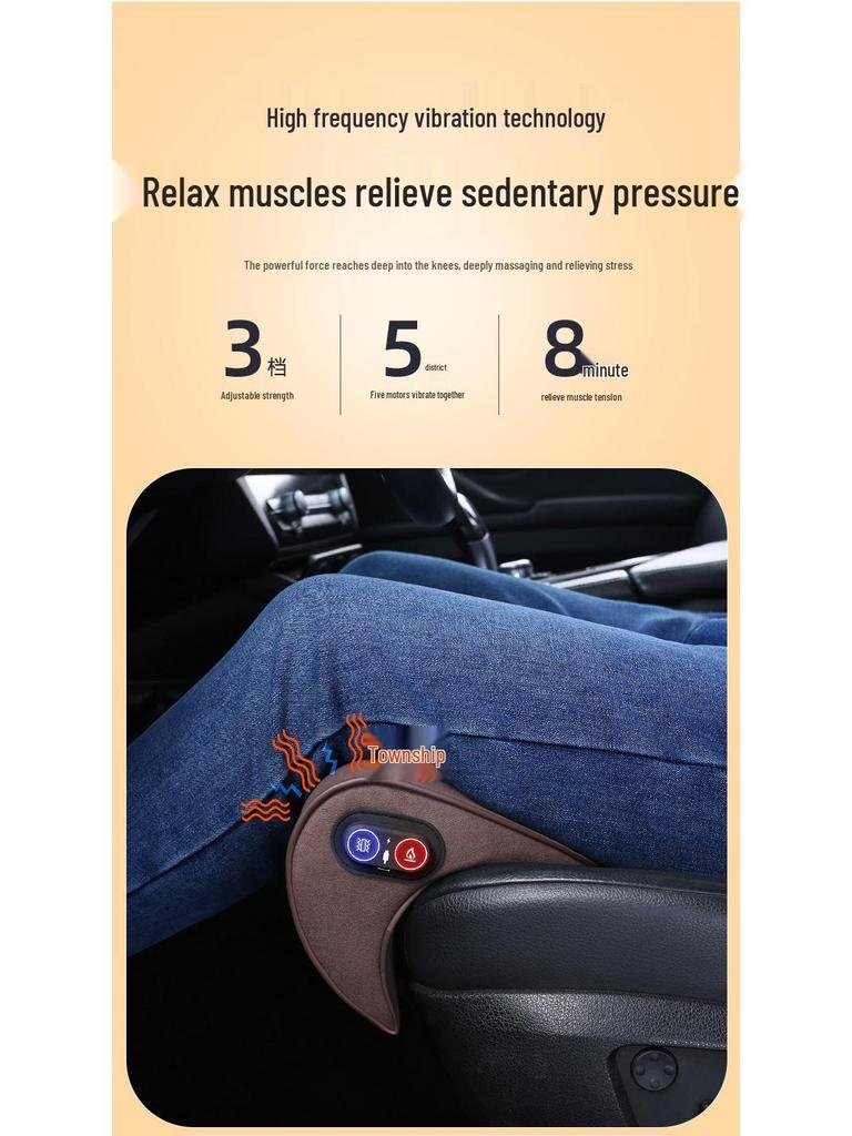 Car Seat Memory Foam Massage Leg Rest and Support Pad for Drivers and Passengers