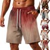 Herren Lockere Passform Air Layer Shorts Halloween-Print mit Taschen Elastischer Bund Kordelzug Lässige Strandbekleidung