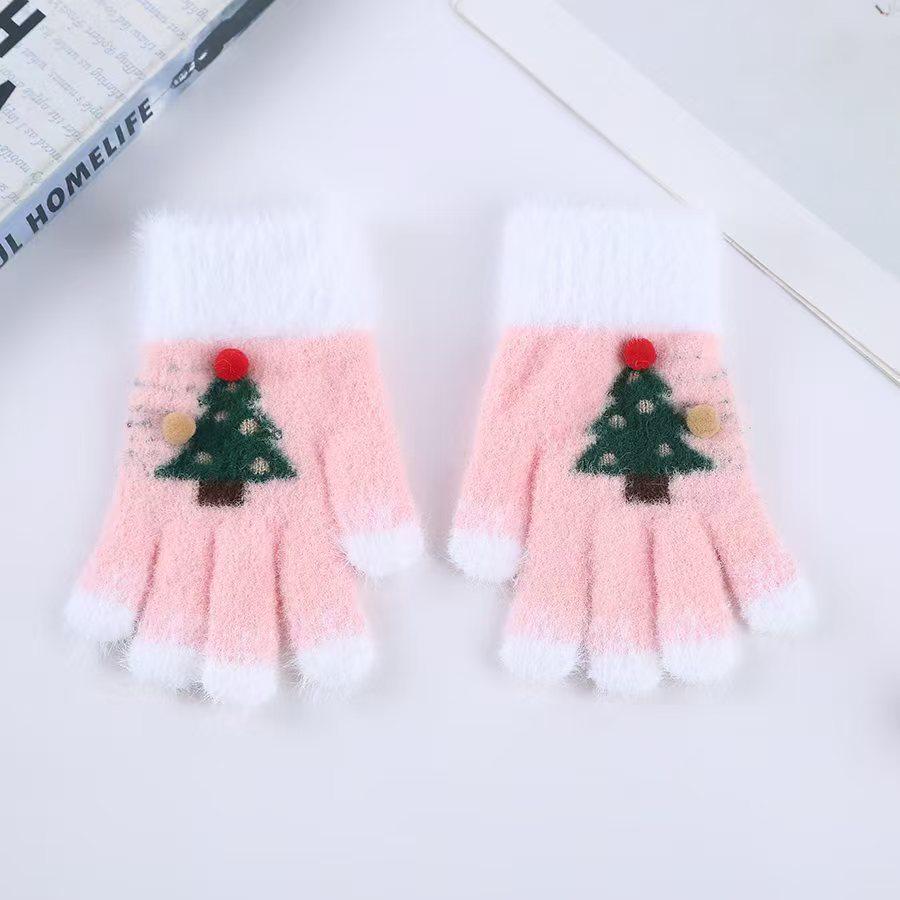 New Autumn-Winter Five-Finger Knit Gloves for Kids (Ages 6-10) - Warm, Cold-Proof, Outdoor, Fingerless